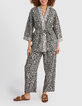 Chaqueta kimono verde estampado vegetal I.Code-4