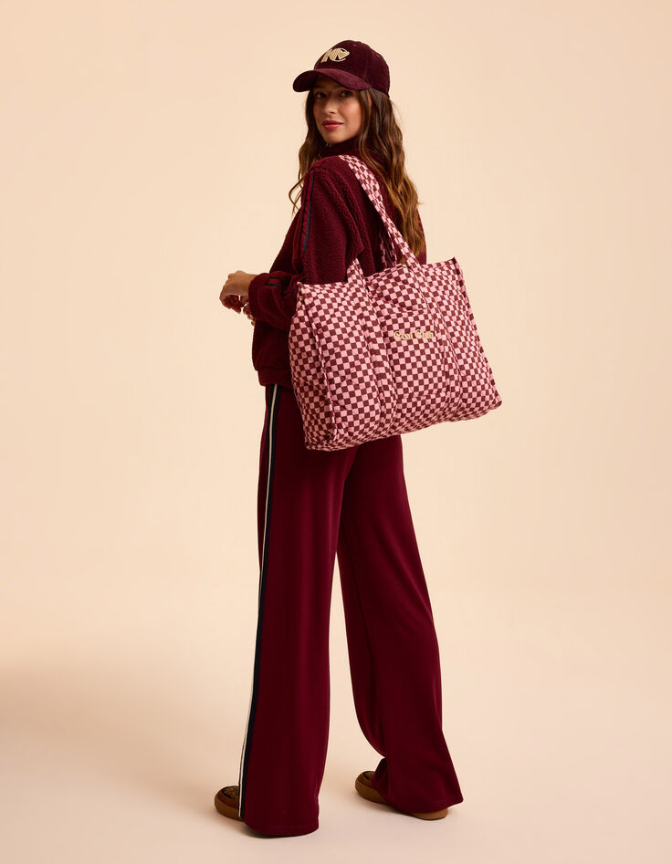 I.Code burgundy striped sherpa sweatshirt-8