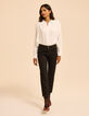 Ecru hemdblouse maxi geborduurde kraag I.Code-5