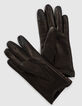 Guantes negros piel trenza marrón I.Code-4