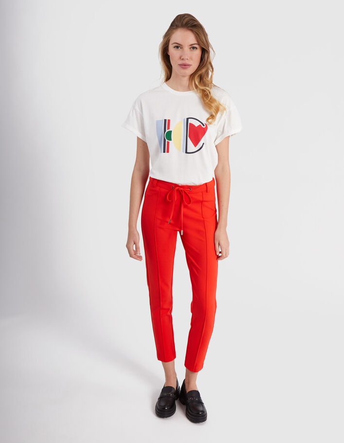 I.Code off-white T-shirt with colour monogram - I.CODE