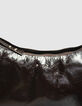 Braune Damenhalbmondtasche gl&auml;nzendes Allane-Leder-5