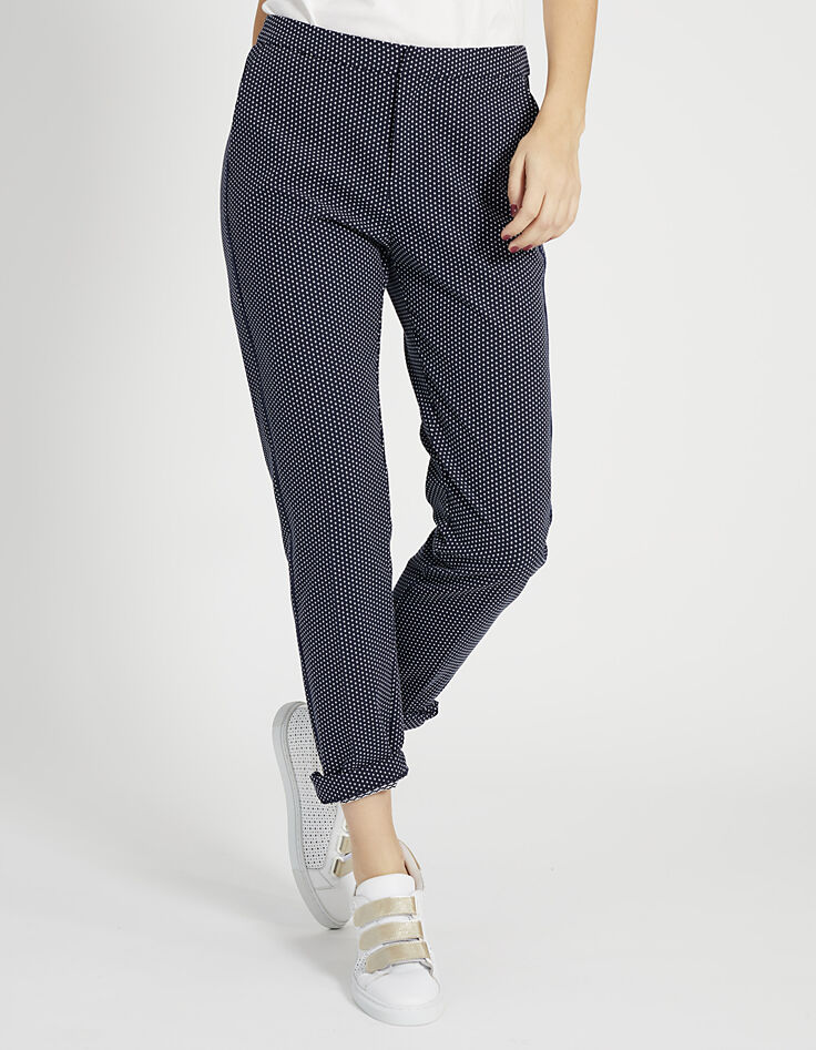 Pantalon marine jacquard croix I.Code-3 Pantalon marine jacquard croix I.Code-3