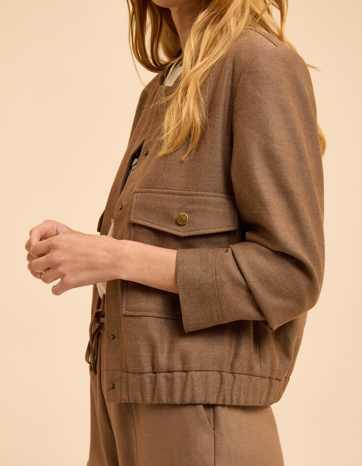 Cazadora beige bolsillos parche I.Code-5