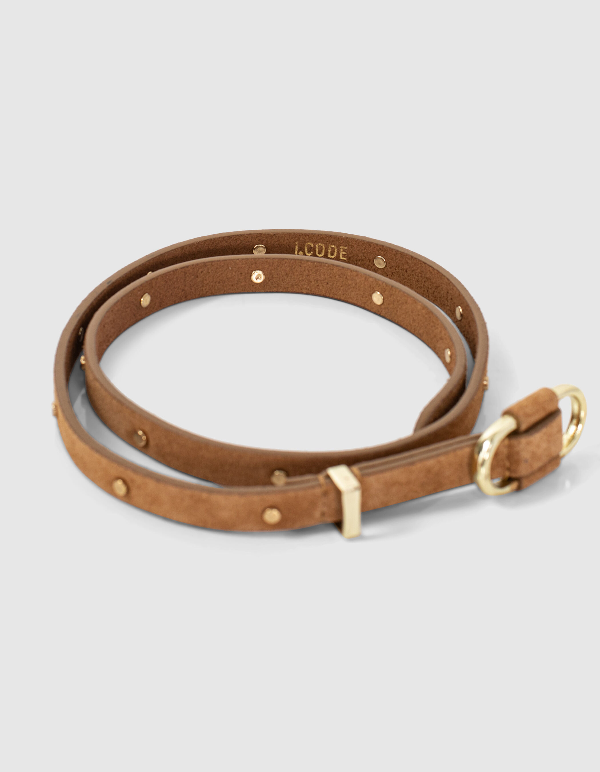Ceinture fauve cuir velours cloute I.Code