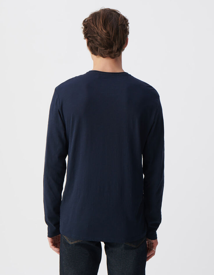 Marineblaues Herrenshirt L'Essentiel mit langen &Auml;rmeln-2