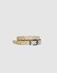 Goudkleurige riem glitters blauwe gesp I.Code-1