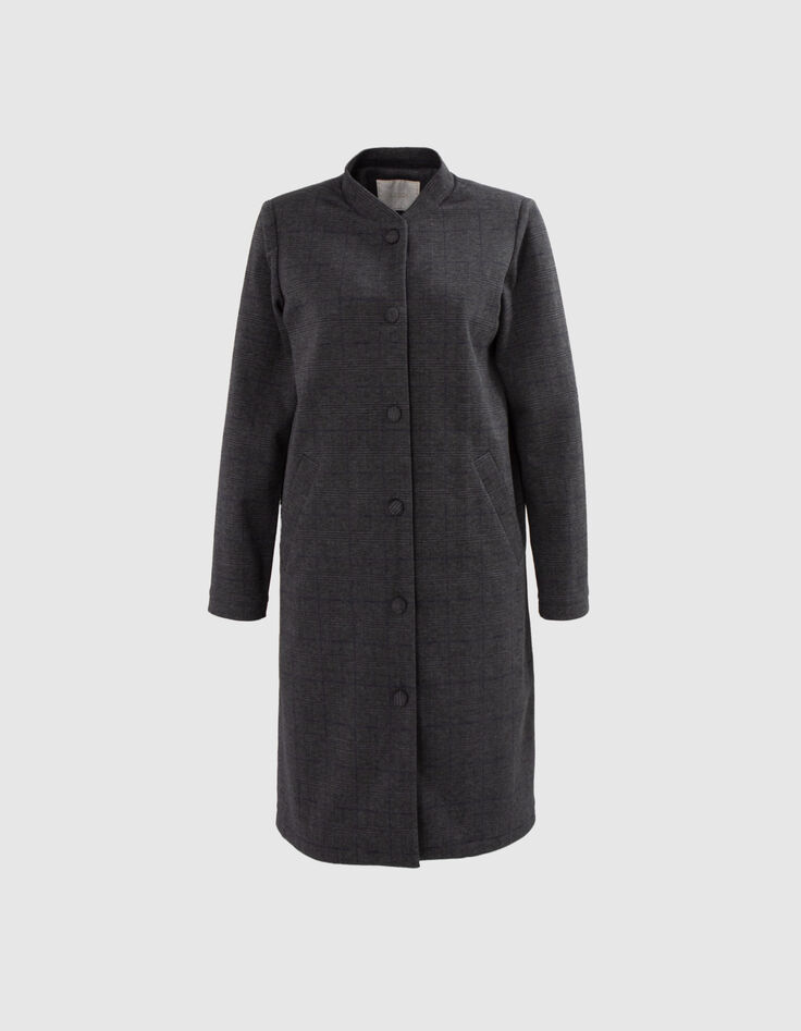 I.Code light grey check coat-5