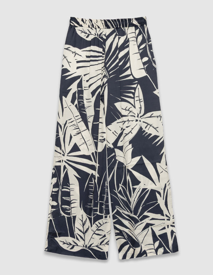 Marinefarbene Maxi-Hose mit weitem Bein f&uuml;r Damen-8