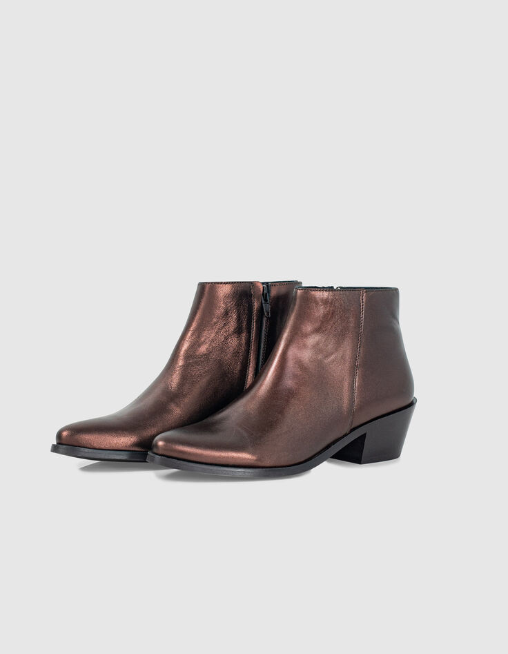 Boots terre brûlée en cuir métallisé I.Code-5