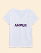 Tee-shirt manches courtes blanc message rayures I.Code-6