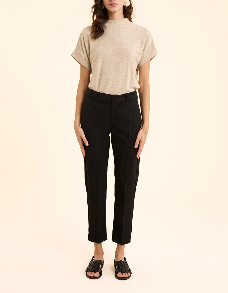 Pantalon city noir passants fantaisie I.Code-3