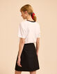 Tee-shirt manches courtes blanc message brodé noir I.Code-4