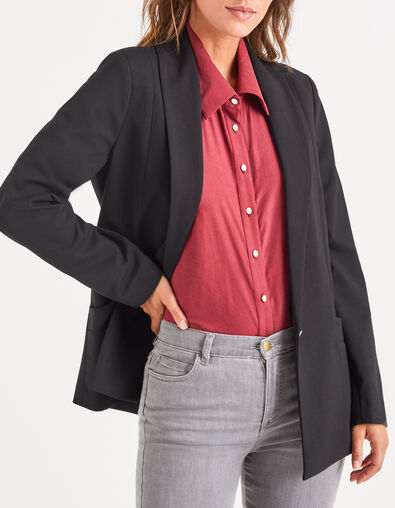 Schwarzer Blazer mit Knöpfen hinten I.Code