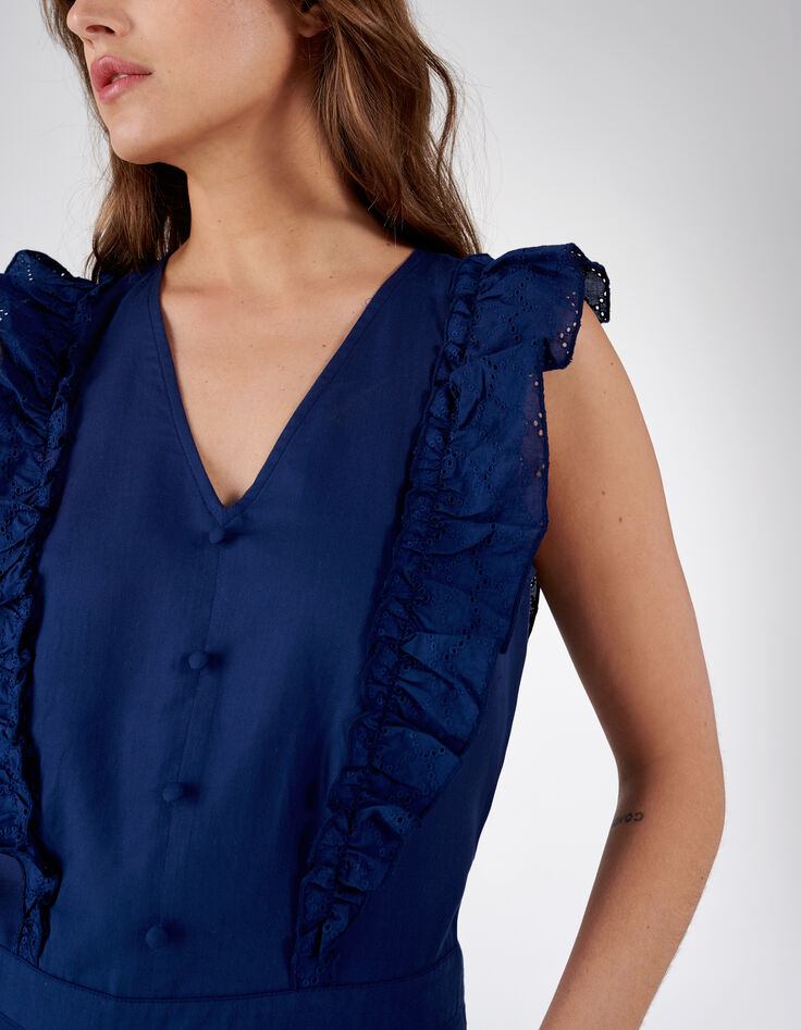 Combinaison indigo volants broderie anglaise I.Code-4