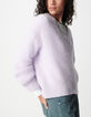 Flieder Alpaka-Pullover Damen mit V-Ausschnitt-6