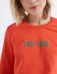 Sweat spicy orange à message floqué I.Code-3