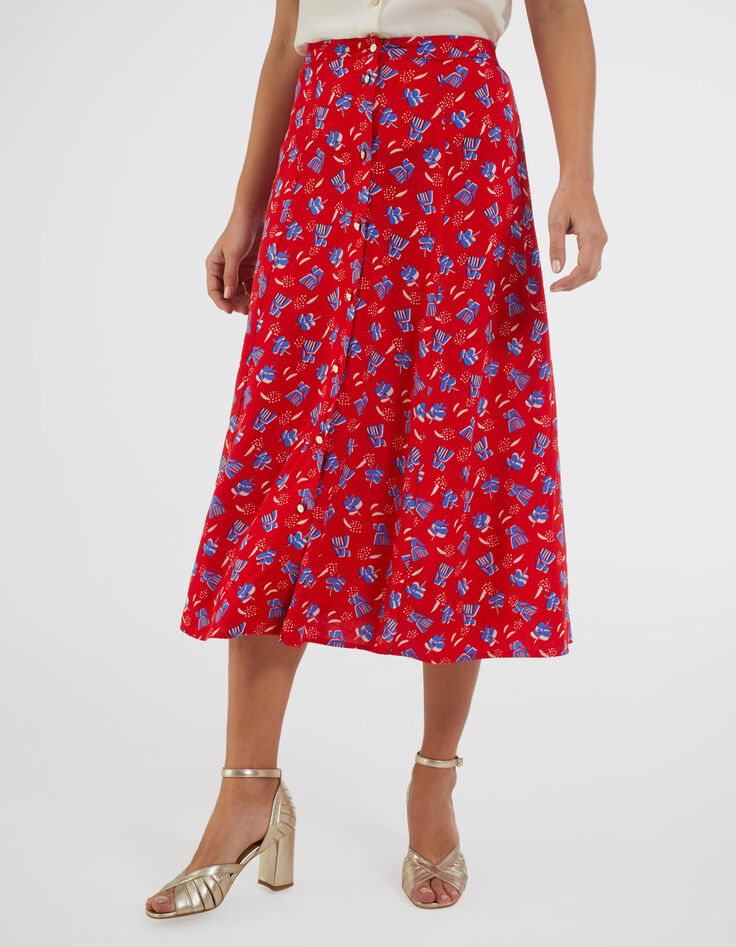 Falda larga cereza estampado bohemio I.Code-1