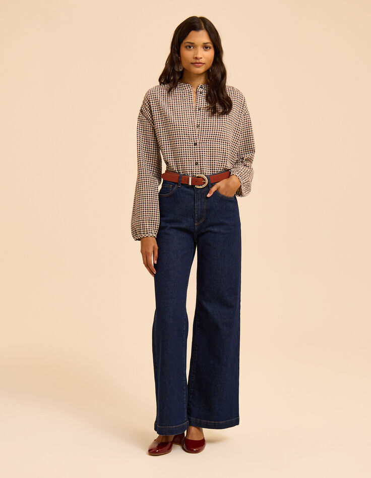 Camel blouse seersucker vichymotief I.Code-8