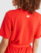 Robe rouge carmin maille ceinturée I.Code-4