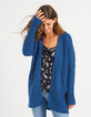 Electric blue halflang vest in ribtricot I.Code-1