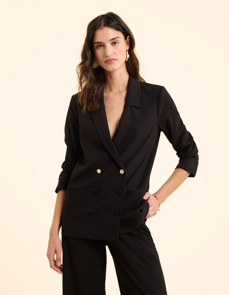 Veste de costume noire boutonnage croisé I.Code-8