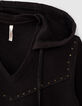 Sweat noir à capuche et décor strass noirs I.Code-2