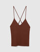 Pure Edition &ndash; Braunes Damen-Twinset aus Lurex-Strick-6