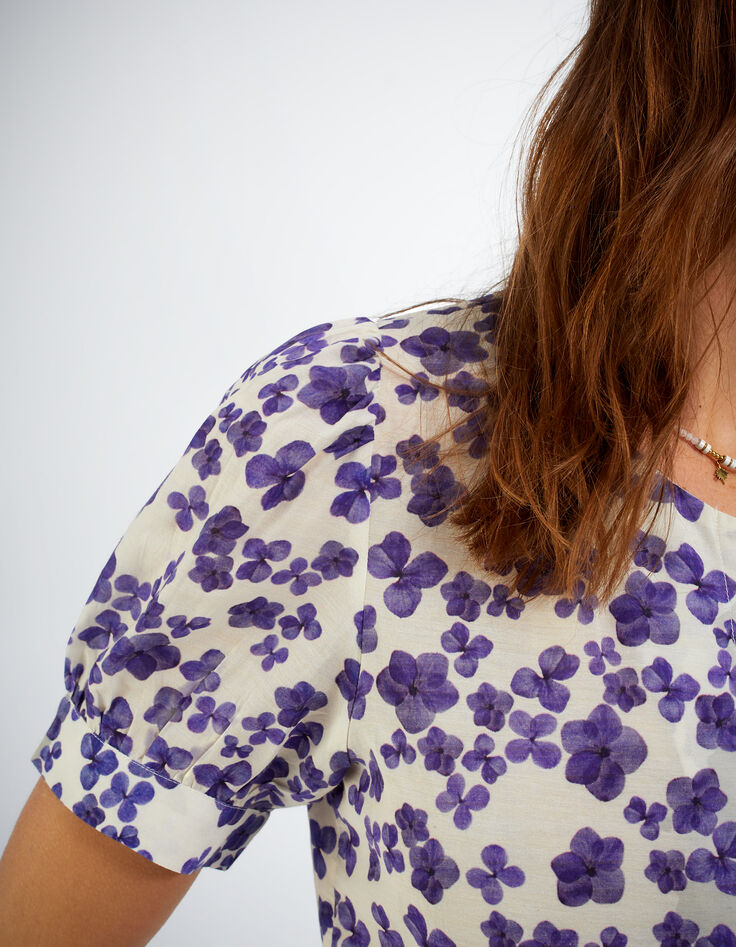 Witte top anemonenprint I.Code-3