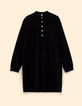 Robe noire maille velours c&ocirc;tel&eacute;e I.Code-5