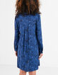 I.Code electric blue animal print shirt dress-4