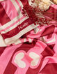 Ecru sjaal roze en rode strepen I.Code-5