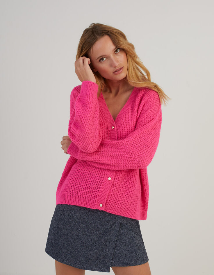I.Code flashy pink cardigan-2