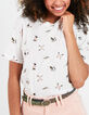 Gebroken wit T-shirt bio opdruk skiërs I.Code -2