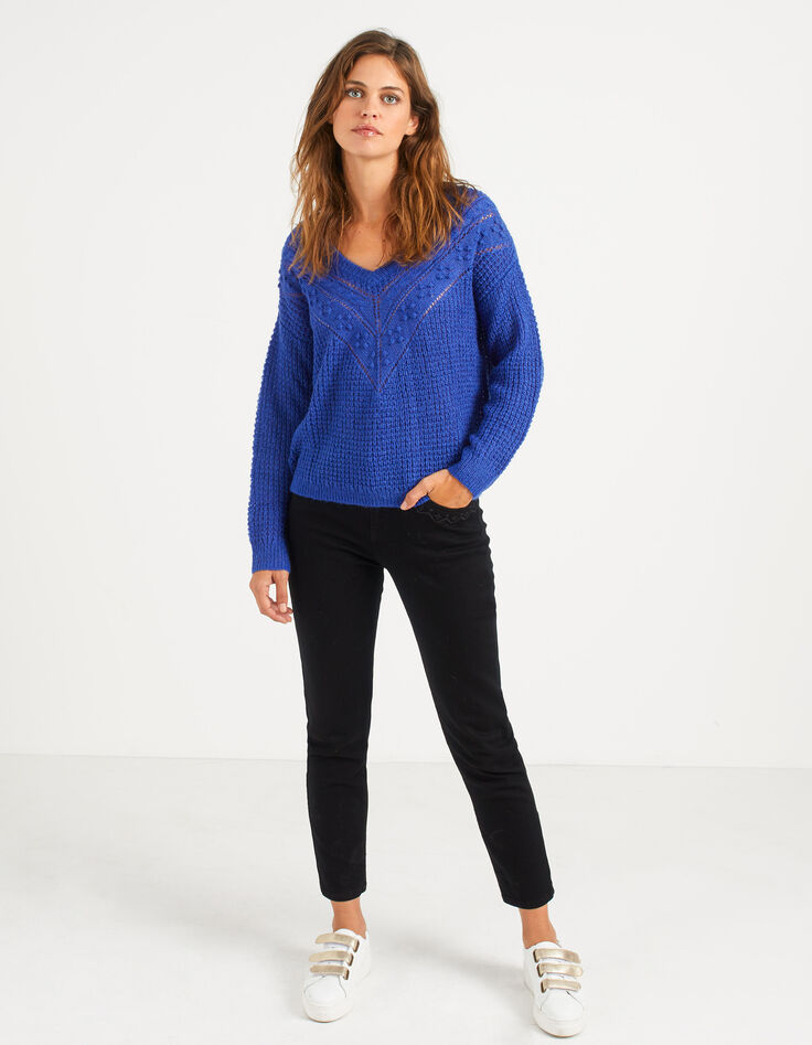 Jersey azul eléctrico punto mohair mezclado I.Code-6