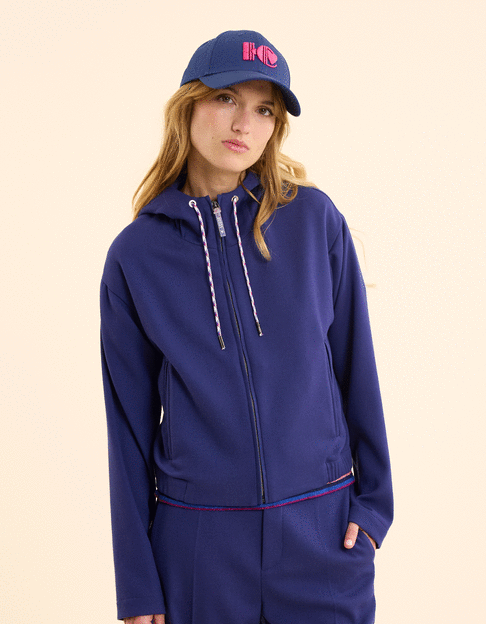 Veste de jogging indigo maille nid d'abeille I.Code