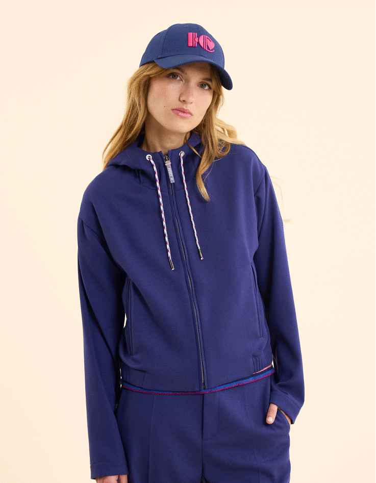 Veste de jogging indigo maille nid d'abeille I.Code-3