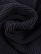 I.Code black ribbed knit sporty zip-neck sweater-8