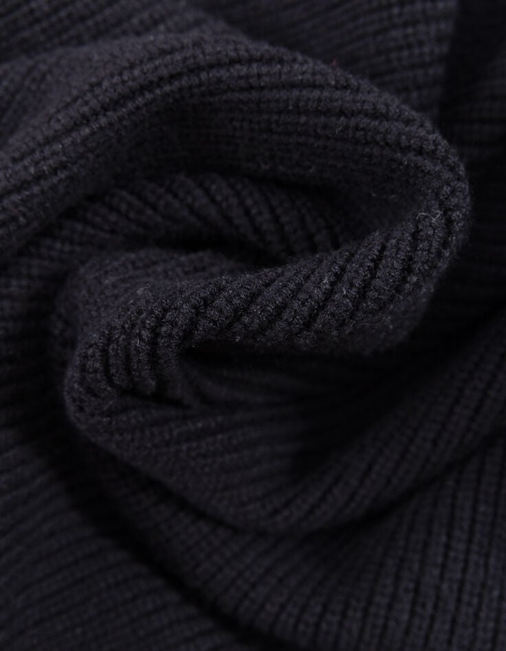 I.Code black ribbed knit sporty zip-neck sweater-8 I.Code black ribbed knit sporty zip-neck sweater-8