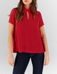 I.Code cherry flowing top with pleated back-1