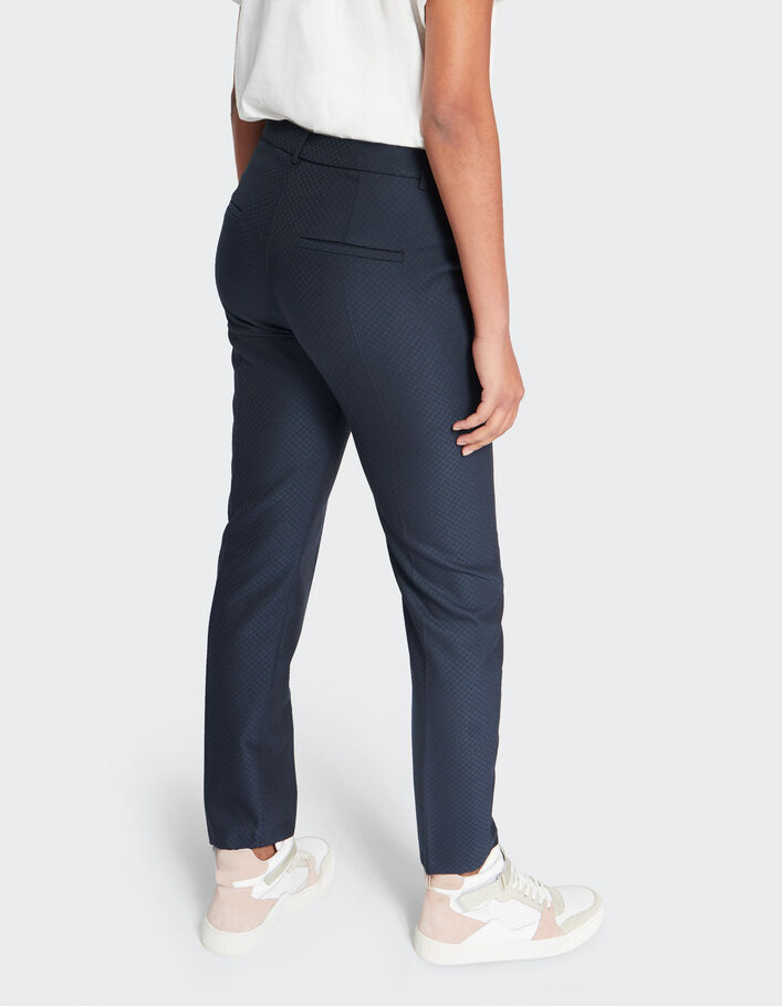 Pantalon marine jacquard pied-de-poule I.Code-3