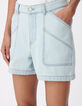 Maxitaschen-Shorts aus gewaschenem blauem Denim f&uuml;r Frauen-5