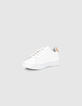 Weiße Ledersneakers mit goldfarbenen Details I.Code-2
