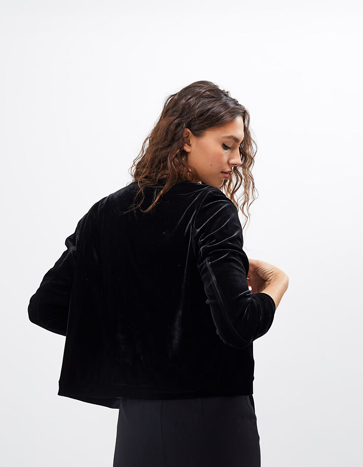Zwart baseball jack in velours de panne I.Code-4