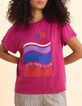 T-shirt rose message, rayures, c&oelig;urs I.Code-1