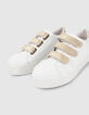 Witte sneakers met gouden velcro I.Code-4