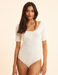 Cremeweißer Body aus Pointelle-Strick I.Code-4