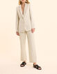 Veste de costume &eacute;crue imprim&eacute; micro fleurs I.Code-7