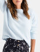 Pull bleu glacier tricot bords-côtes fantaisie I.Code-1