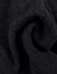 I.Code black openwork knit sweater with ecru crochet neck-7